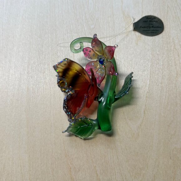 Vintage Ashton Drake Heirloom Butterfly Sunlight and Shadows Glass Ornament - Picture 11 of 16